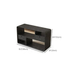 Narrow Rectangle Wooden Open Storage Black Display Shelf