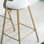 Sleek Counter Height Bar Table Wood Top Gold Base for Dining