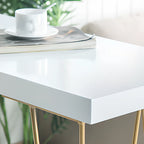 Sleek Counter Height Bar Table Wood Top Gold Base for Dining