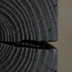 Modern Black Pine Wooden Square Stump End Table