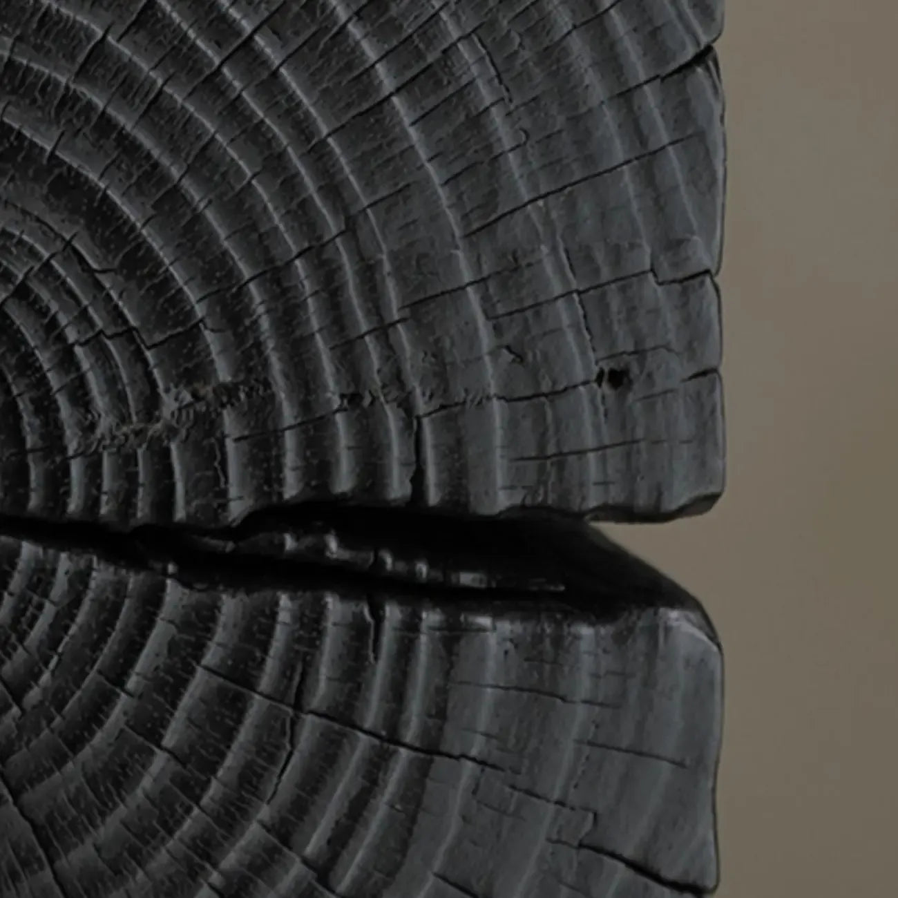 Modern Black Pine Wooden Square Stump End Table