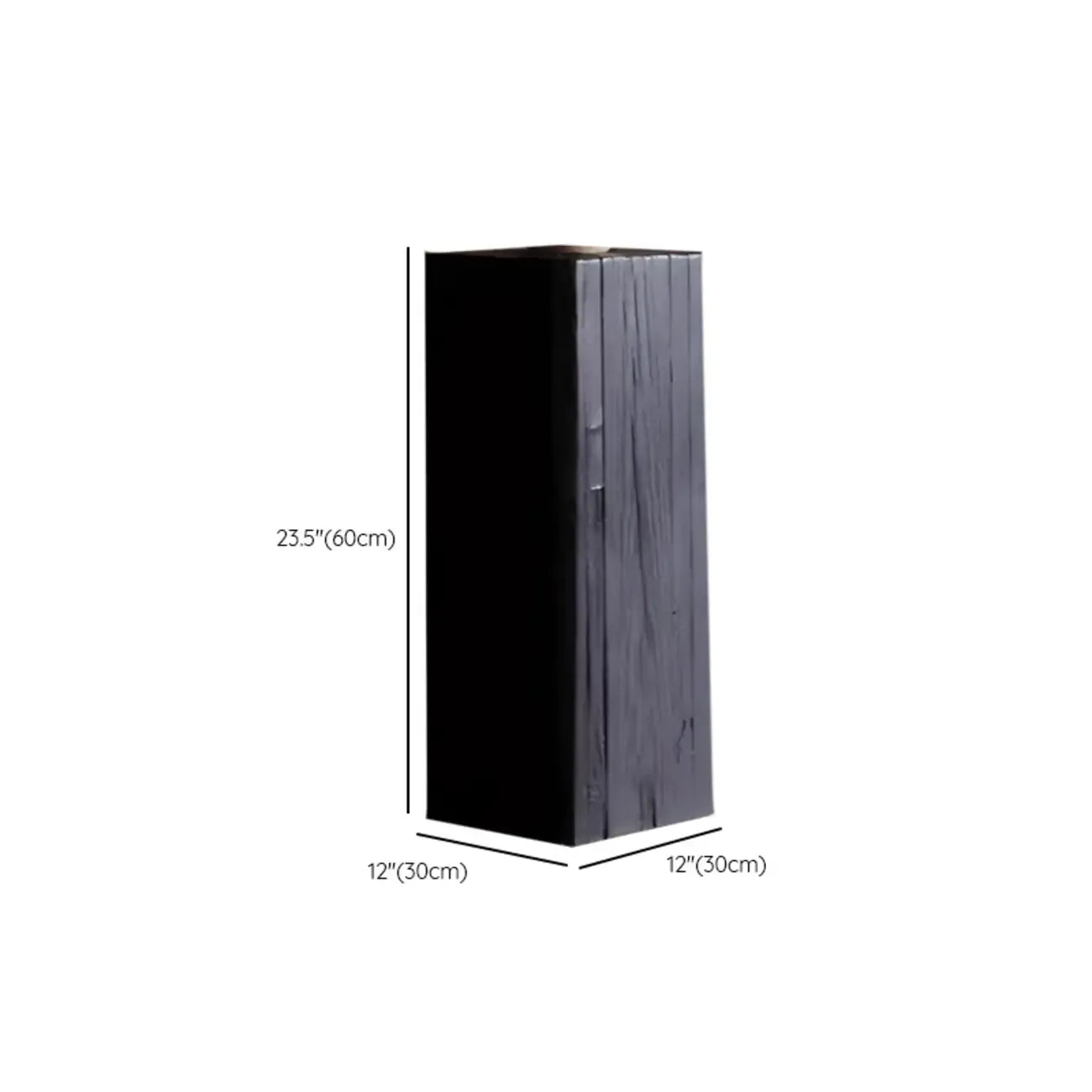 Modern Black Pine Wooden Square Stump End Table