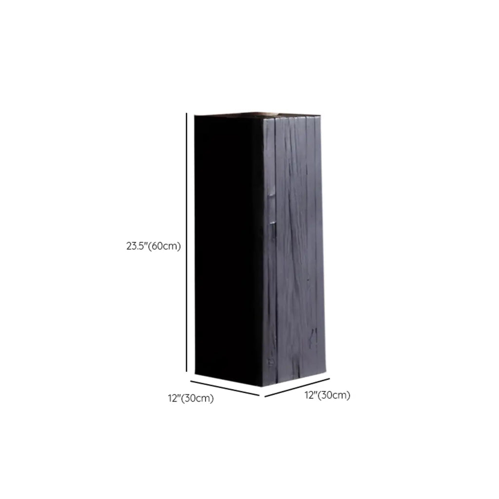 Modern Black Pine Wooden Square Stump End Table