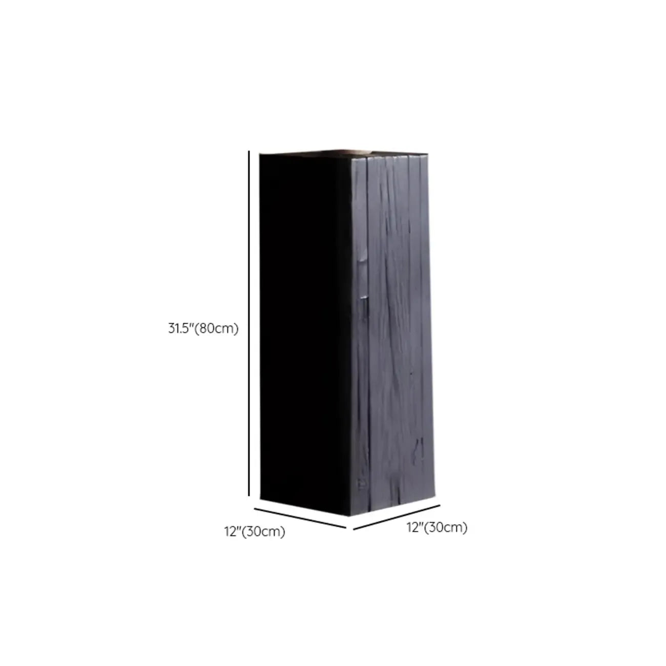 Modern Black Pine Wooden Square Stump End Table
