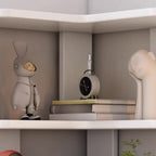 L-Shaped 6-Tier Wood Corner Display Bookcase