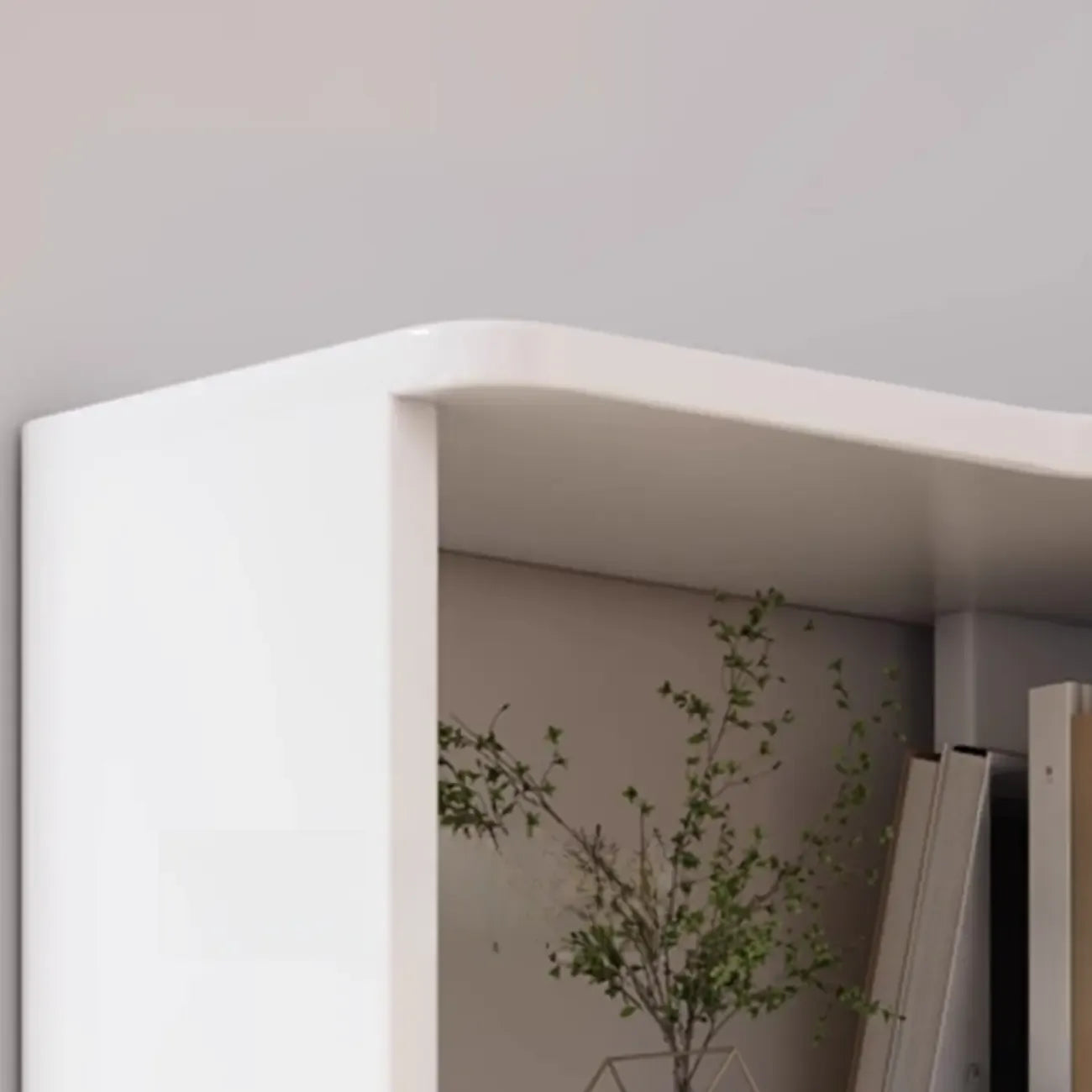 L-Shaped 6-Tier Wood Corner Display Bookcase