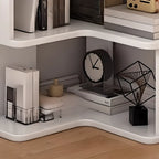 L-Shaped 6-Tier Wood Corner Display Bookcase