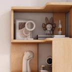 L-Shaped 6-Tier Wood Corner Display Bookcase