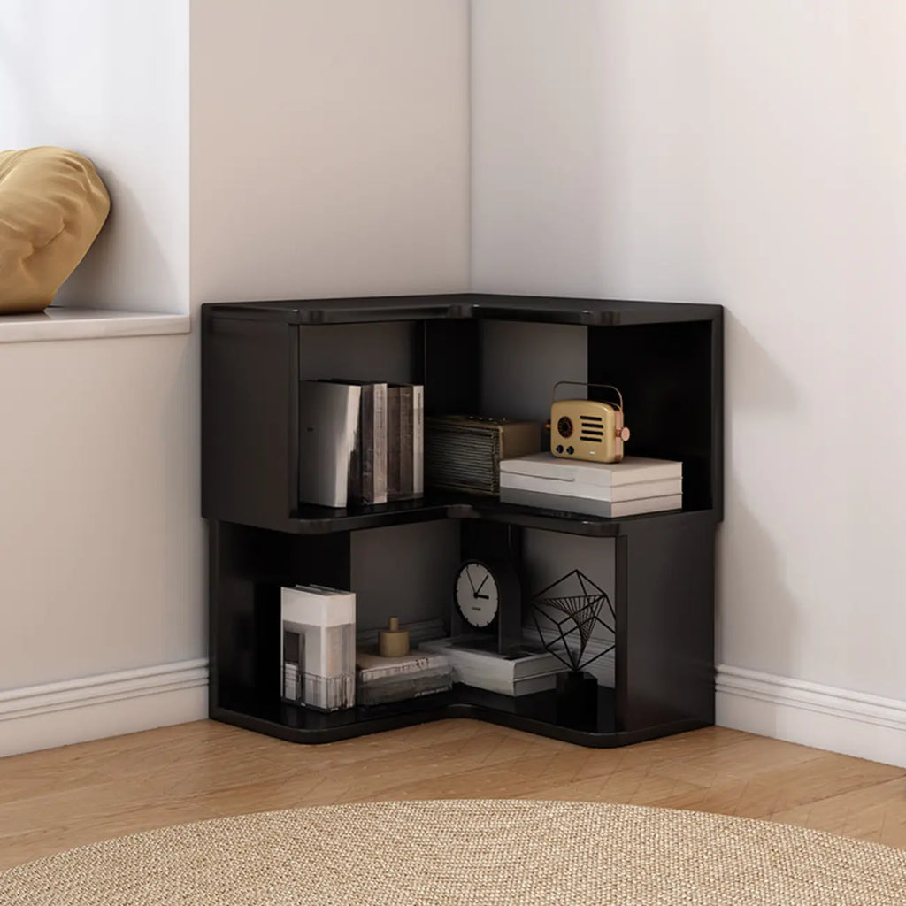 L-Shaped 6-Tier Wood Corner Display Bookcase