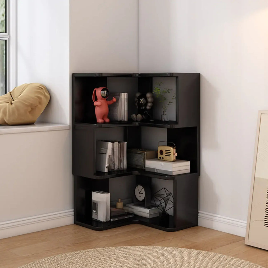 L-Shaped 6-Tier Wood Corner Display Bookcase