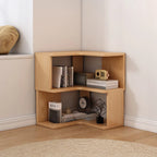 L-Shaped 6-Tier Wood Corner Display Bookcase