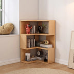 L-Shaped 6-Tier Wood Corner Display Bookcase