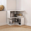 L-Shaped 6-Tier Wood Corner Display Bookcase