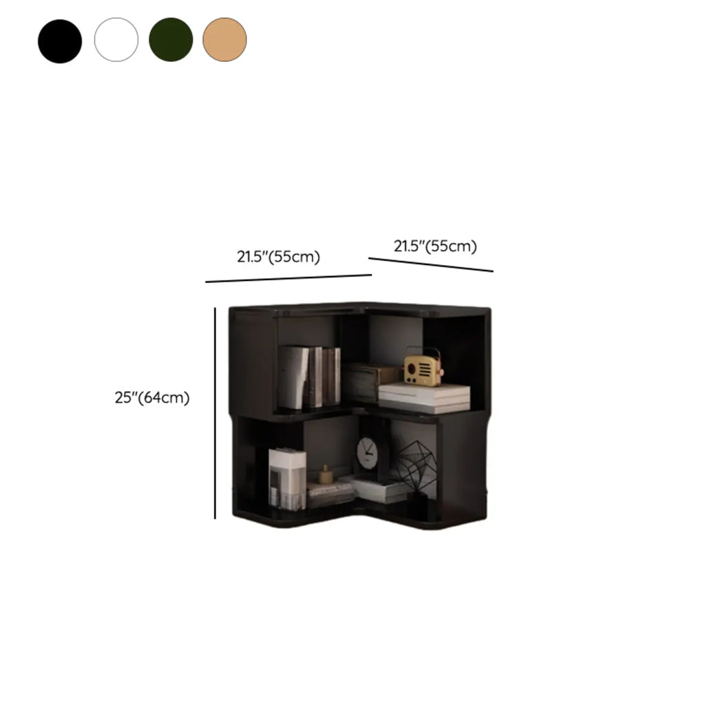 L-Shaped 6-Tier Wood Corner Display Bookcase