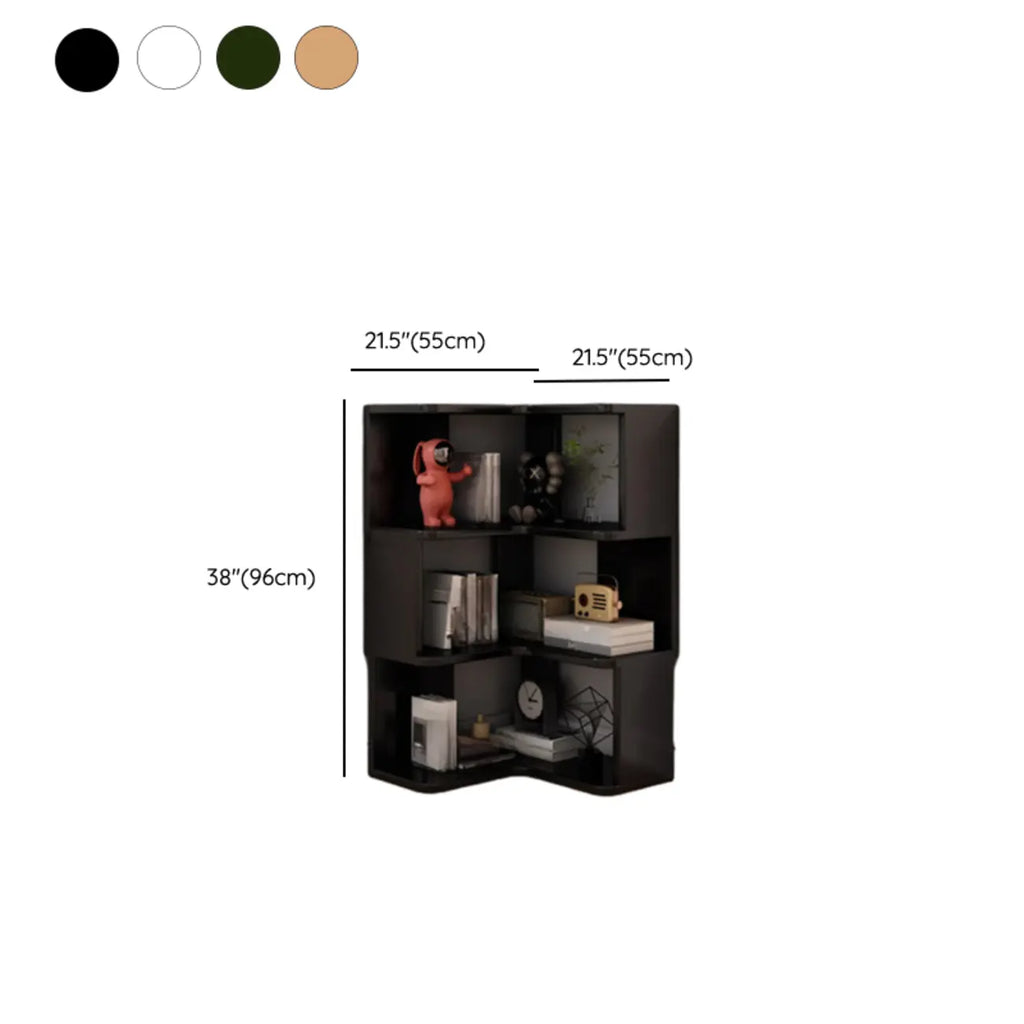 L-Shaped 6-Tier Wood Corner Display Bookcase