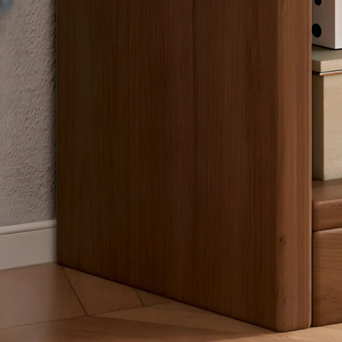 Rectangular Classic Nut-Brown Premium Wood 7-Shelf Bookcase