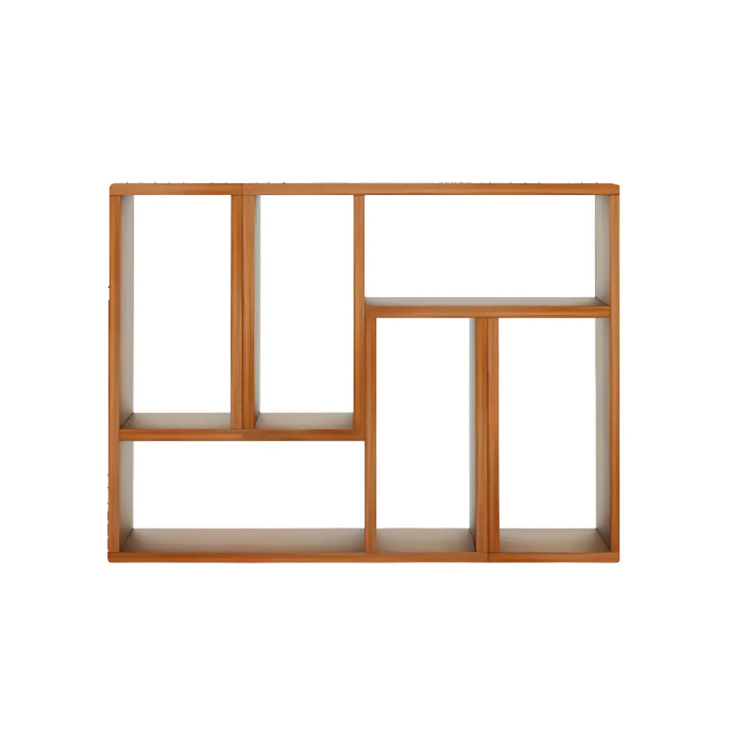 Rectangle Wooden Open Back Geometric Bookcase
