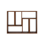 Rectangle Wooden Open Back Geometric Bookcase