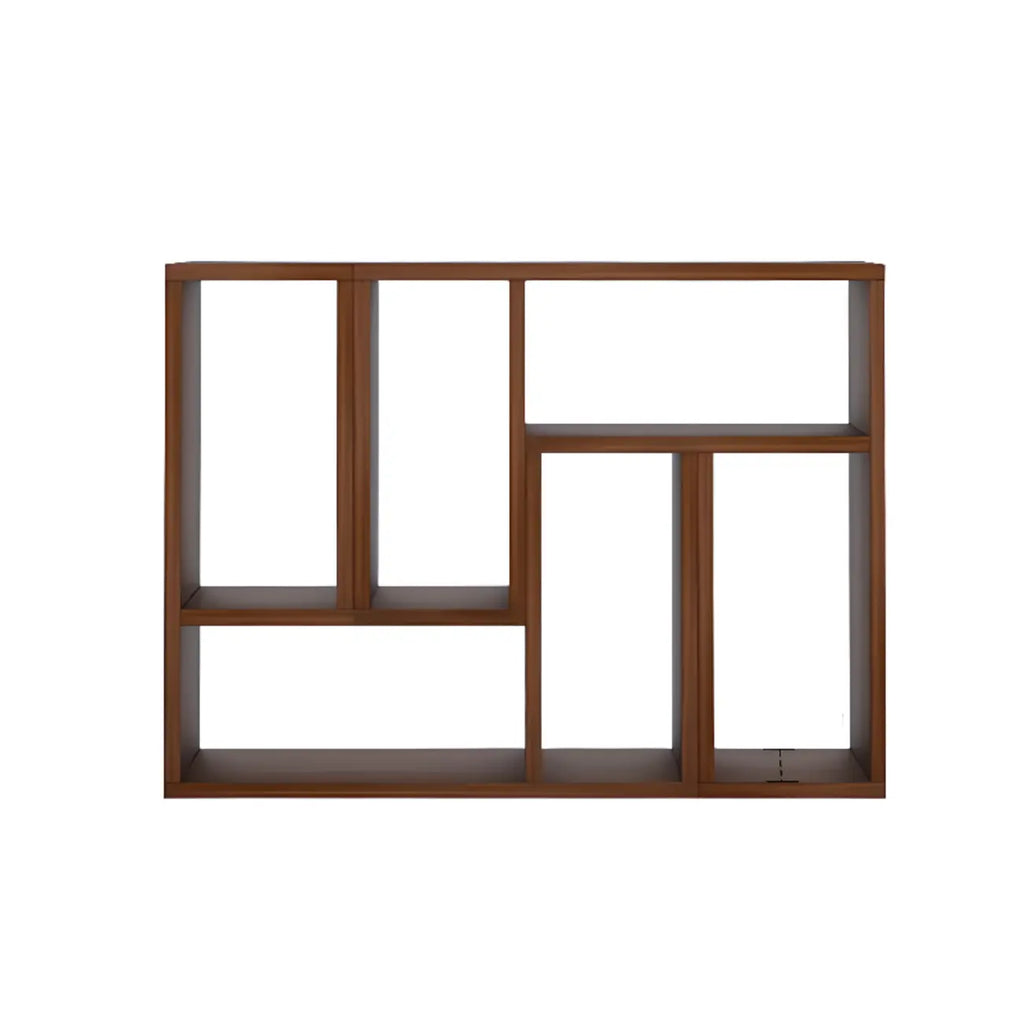 Rectangle Wooden Open Back Geometric Bookcase