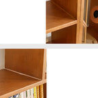 Rectangle Wooden Open Back Geometric Bookcase