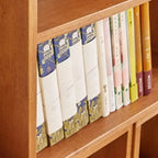 Rectangle Wooden Open Back Geometric Bookcase