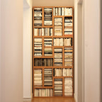 Rectangle Wooden Open Back Geometric Bookcase