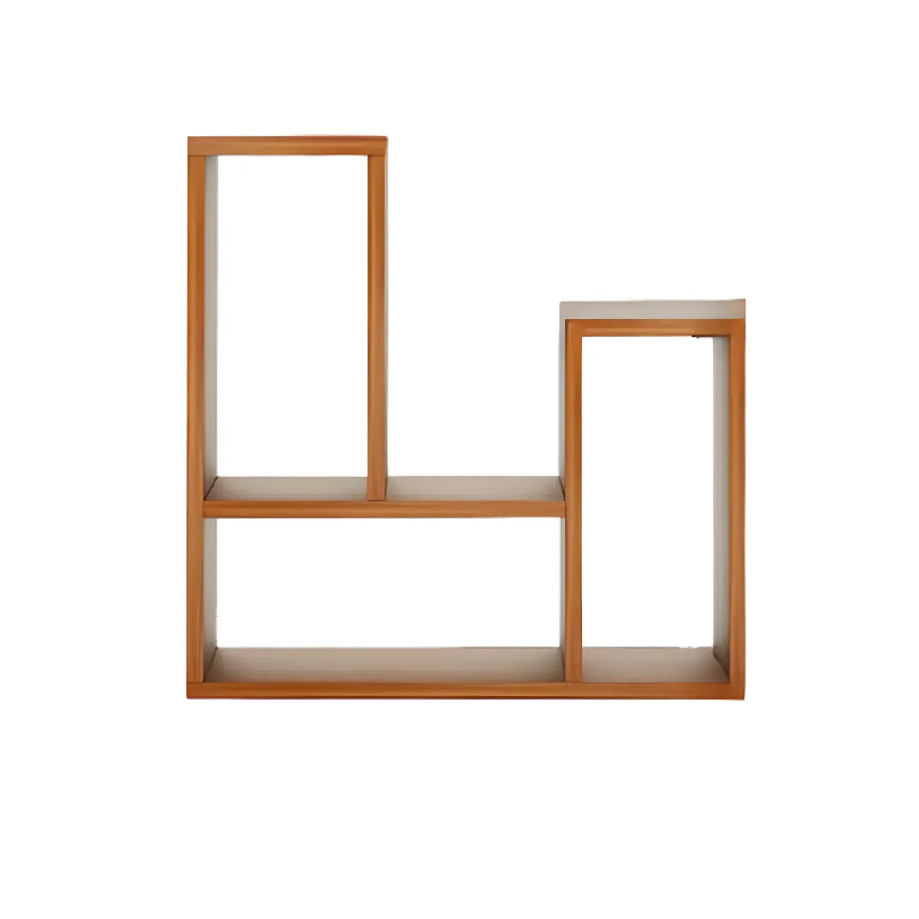 Rectangle Wooden Open Back Geometric Bookcase