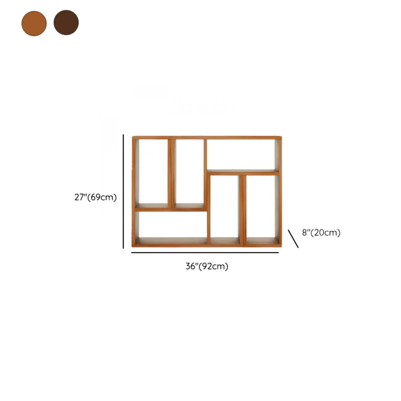 Rectangle Wooden Open Back Geometric Bookcase