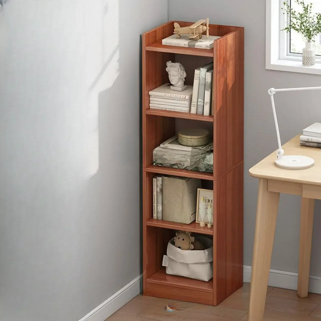 Scandinavian Oak Rectangle 5-Shelf Wood Bookcase