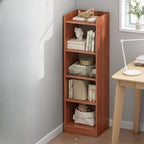 Scandinavian Oak Rectangle 5-Shelf Wood Bookcase