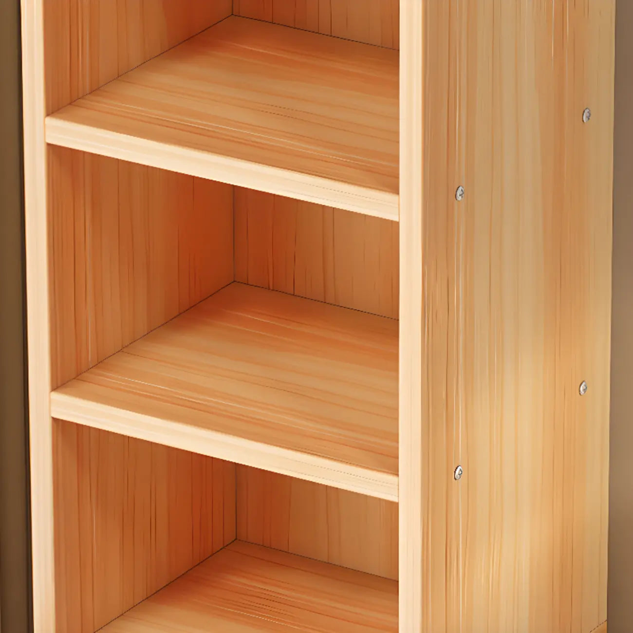 Scandinavian Oak Rectangle 5-Shelf Wood Bookcase