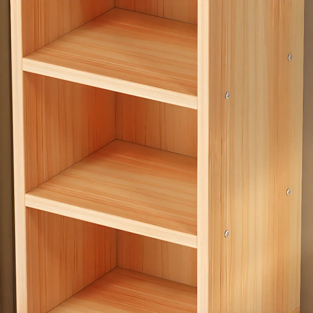 Scandinavian Oak Rectangle 5-Shelf Wood Bookcase