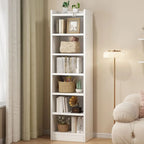 Scandinavian Oak Rectangle 5-Shelf Wood Bookcase