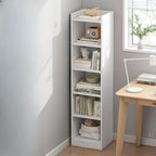 Scandinavian Oak Rectangle 5-Shelf Wood Bookcase