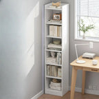 Scandinavian Oak Rectangle 5-Shelf Wood Bookcase