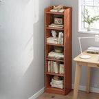 Scandinavian Oak Rectangle 5-Shelf Wood Bookcase