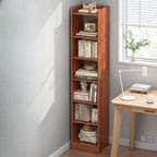 Scandinavian Oak Rectangle 5-Shelf Wood Bookcase