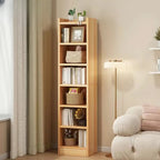 Scandinavian Oak Rectangle 5-Shelf Wood Bookcase