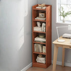 Scandinavian Oak Rectangle 5-Shelf Wood Bookcase