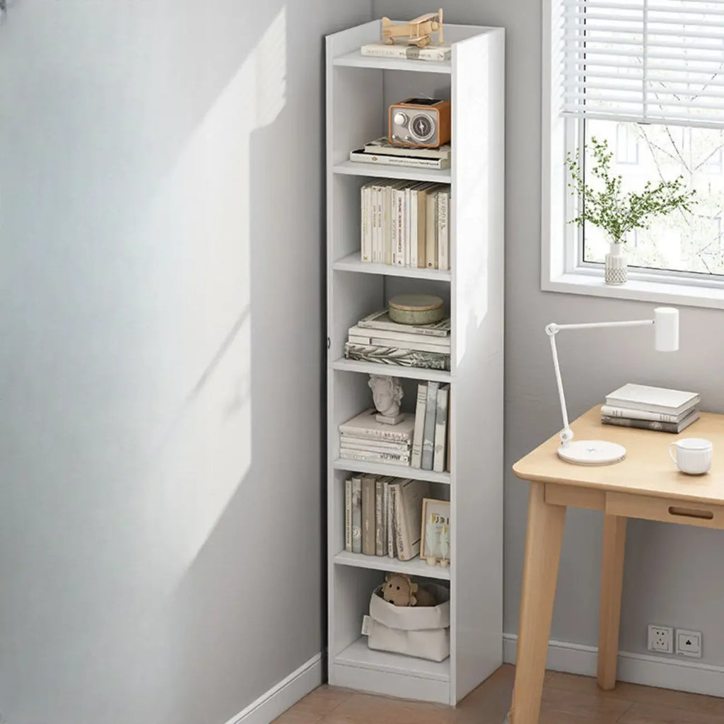 Scandinavian Oak Rectangle 5-Shelf Wood Bookcase