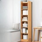 Scandinavian Oak Rectangle 5-Shelf Wood Bookcase