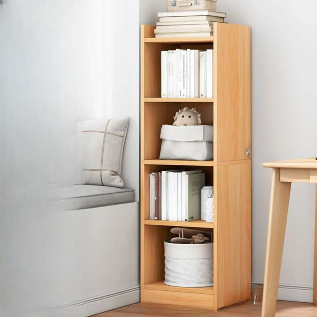 Scandinavian Oak Rectangle 5-Shelf Wood Bookcase