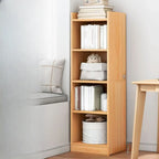 Scandinavian Oak Rectangle 5-Shelf Wood Bookcase