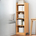 Scandinavian Oak Rectangle 5-Shelf Wood Bookcase