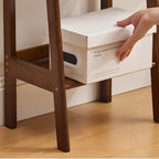 Scandinavian Narrow Brown Wood Multi-Tier Ladder Bookcase