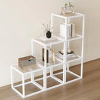 Modern Cube Open Metal Frame Black Bookcase