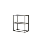 Modern Cube Open Metal Frame Black Bookcase