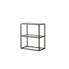 Modern Cube Open Metal Frame Black Bookcase