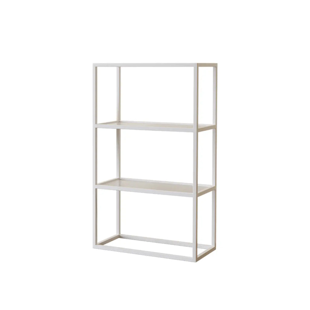 Modern Cube Open Metal Frame Black Bookcase