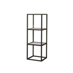 Modern Cube Open Metal Frame Black Bookcase